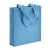 Tote bag en coton recycle 300 g/m2 avec effet melange. Longues anses et soufflet