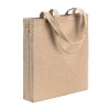 Tote bag en coton recycle 300 g/m2 avec effet melange. Longues anses et soufflet