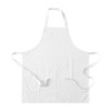 Tablier de cuisine long en polyester et coton. Fermeture au cou en velcro