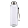 Bouteille transparente en PET recycle 500 ml. Bouchon en plastique avec cordon
