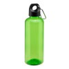 Bouteille transparente en PET recycle 580 ml. Bouchon en plastique avec mousqueton