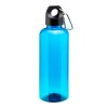 Bouteille transparente en PET recycle 580 ml. Bouchon en plastique avec mousqueton