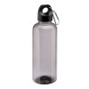 Bouteille transparente en PET recycle 580 ml. Bouchon en plastique avec mousqueton