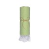Serviette de plage en coton recycle 150 g/m2. Effet melange et franges