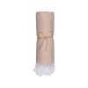 Serviette de plage en coton recycle 150 g/m2. Effet melange et franges