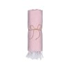 Serviette de plage en coton recycle 150 g/m2. Effet melange et franges