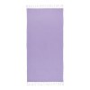 Serviette de plage en coton recycle 150 g/m2. Effet melange et franges
