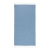 Serviette de plage en coton recycle 150 g/m2. Effet melange et franges