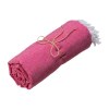 Serviette de plage en coton recycle 150 g/m2. Effet melange et franges