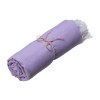 Serviette de plage en coton recycle 150 g/m2. Effet melange et franges