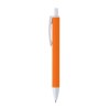 Stylo a mecanisme retractable en plastique. Corps colore avec effet veloute