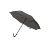 Parapluie demi-golf reverse poignée canne noir gris