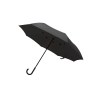 Parapluie demi-golf reverse poignée canne noir gris