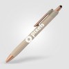 Stylo bille stylet York, plastique recyclé, finition bronze (+Sérigraphie)