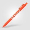 Stylo Bloom en plastique recyclé avec corps soft-touch et mécanisme rétractable (+Sérigraphie)