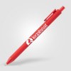 Stylo Bloom en plastique recyclé avec corps soft-touch et mécanisme rétractable (+Sérigraphie)