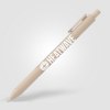 Stylo Bloom en plastique recyclé avec corps soft-touch et mécanisme rétractable (+Sérigraphie)