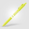 Stylo Bloom en plastique recyclé avec corps soft-touch et mécanisme rétractable (+Sérigraphie)
