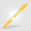 Stylo Bloom en plastique recyclé avec corps soft-touch et mécanisme rétractable (+Sérigraphie)