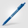 Stylo Bloom en plastique recyclé avec corps soft-touch et mécanisme rétractable (+Sérigraphie)