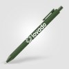 Stylo Bloom en plastique recyclé avec corps soft-touch et mécanisme rétractable (+Sérigraphie)