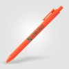 Stylo Bloom en plastique recyclé avec corps soft-touch et mécanisme rétractable (+Sérigraphie)