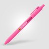 Stylo Bloom en plastique recyclé avec corps soft-touch et mécanisme rétractable (+Sérigraphie)