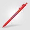 Stylo Bloom en plastique recyclé avec corps soft-touch et mécanisme rétractable (+Sérigraphie)