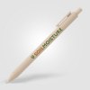 Stylo Bloom en plastique recyclé avec corps soft-touch et mécanisme rétractable (+Sérigraphie)