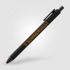 Stylo Bloom en plastique recyclé avec corps soft-touch et mécanisme rétractable (+Sérigraphie)
