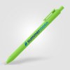 Stylo Bloom en plastique recyclé avec corps soft-touch et mécanisme rétractable (+Sérigraphie)