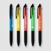 Stylo Malta 3-en-1 en plastique recyclé avec grip néon et multi-encres (+Tampographie)