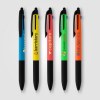 Stylo Malta 3-en-1 en plastique recyclé avec grip néon et multi-encres (+Tampographie)
