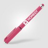 Stylo Islander en plastique recyclé avec grip gel monochrome (+Sérigraphie)