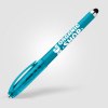 Stylo Prism en plastique recyclé avec stylet, boule anti-stress et encre gel (+Sérigraphie)
