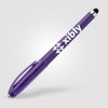 Stylo Prism en plastique recyclé avec stylet, boule anti-stress et encre gel (+Sérigraphie)