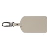 Étiquette de bagage Malmö en métal recyclé avec mousqueton – 6,5 × 17,5 cm (+Sérigraphie)