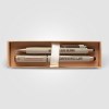 Coffret cadeau stylo York, plastique recyclé, finition bronze (+4 Colour Inkjet)