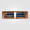 Coffret cadeau stylo York, plastique recyclé, finition bronze (+4 Colour Inkjet)