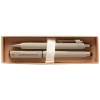 Coffret cadeau stylo York, plastique recyclé, finition bronze, boîte décorée - marquée (+4 Colour Inkjet)