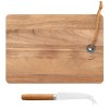 Set Mysa, couteau à fromage suspendu et planche en bambou FSC - 262 x 290 x 25 mm (+Laser)