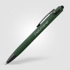 Stylo à bille Saga, aluminium recyclé, mécanisme à bouton-poussoir et stylet (+Laser)