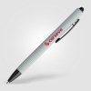 Stylo à bille Saga, aluminium recyclé, mécanisme à bouton-poussoir et stylet (+Laser)
