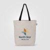 Sac shopping Tonga en coton recyclé à anses colorées – 11 L (+Sérigraphie)