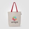 Sac shopping Tonga en coton recyclé à anses colorées – 11 L (+Sérigraphie)