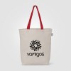 Sac shopping Tonga en coton recyclé à anses colorées – 11 L (+Sérigraphie)