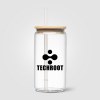 Gobelet Cádiz en verre avec couvercle en bambou - 500 ml (+Sérigraphie)