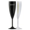 Flûte à Champagne en plastique réutilisable (187ml/6.6oz) Noir et Blanc