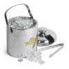 Seau à glace isolé en acier inoxydable et pince (1,25 litre)