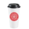 Tasse à café à emporter en plastique à double paroi (455ml/16oz)